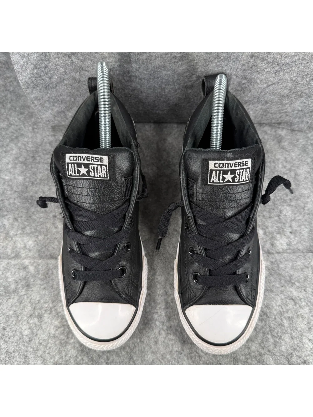 Converse Chuck Taylor All Star Street Mid Leather Sneaker Black Youth Size 3 041